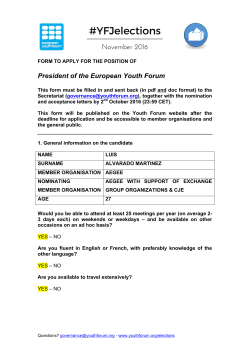 Application - European Youth Forum