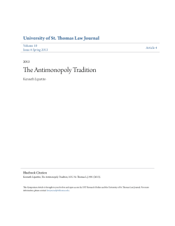The Antimonopoly Tradition - UST Research Online