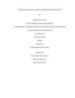 primitivism and the animal in shakespeare‟s