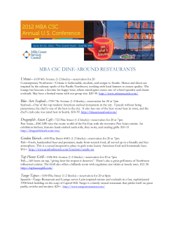 MBA CSC DINE-AROUND RESTAURANTS