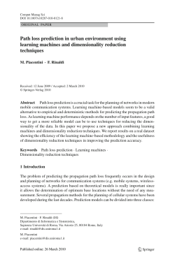 Path loss prediction in urban environment using learning machines