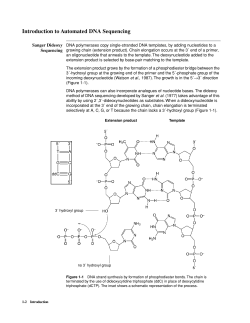 Introduction to Automated DNA Sequencing