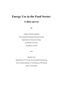 Energy Use in the Food Sector