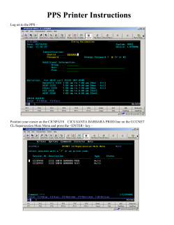 PPS Printer Instructions