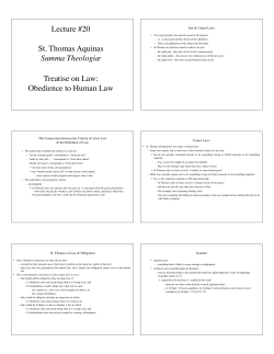 Obedience to Law - University of St. Thomas