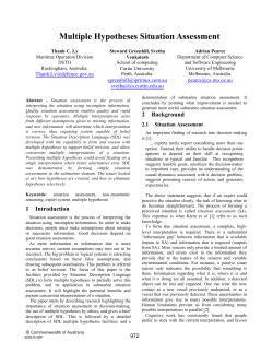 Multiple Hypotheses Situation Assessment