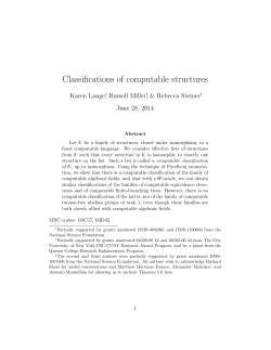 Classifications of computable structures