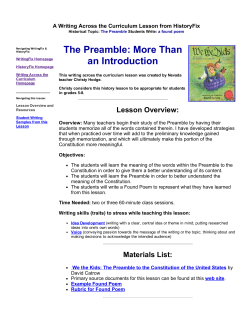 The Preamble: More Than an Introduction