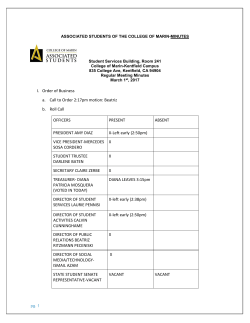 I. Order of Business a. Call to Order 2:17pm