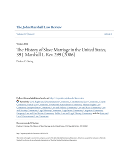 The History of Slave Marriage in the United States, 39 J. Marshall L