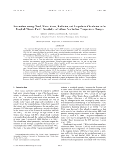 Interactions among Cloud, Water Vapor, Radiation, and Large