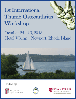 1st International Thumb Osteoarthritis Workshop