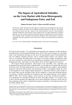 The Impact of Agricultural Subsidies on the Corn Market with Farm