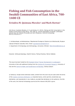 Fishing and Fish Consumption in the Swahili Communities of East