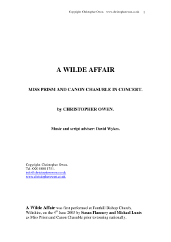 A WILDE AFFAIR MISS PRISM AND CANON CHASUBLE IN
