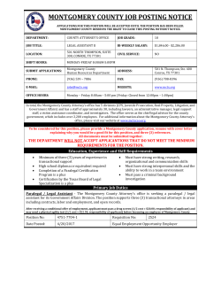 Legal Assistant II - Montgomery County