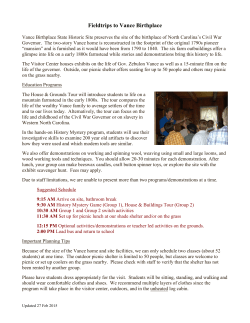 Fieldtrips to Vance Birthplace