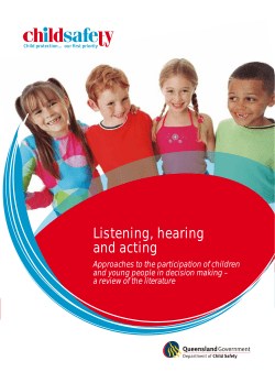 Listening, hearing and acting - Department of Communities, Child