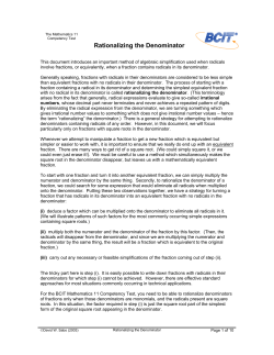 Rationalizing the Denominator