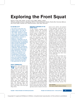 Exploring the Front Squat