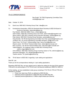 TR-42 CORRESPONDENCE Ray Emplit, TIA TR42 Engineering