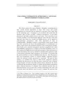 COLLATERAL CONSEQUENCES AFTER PADILLA V. KENTUCKY