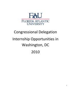 Congressional Delegation Internship Opportunities in Washington