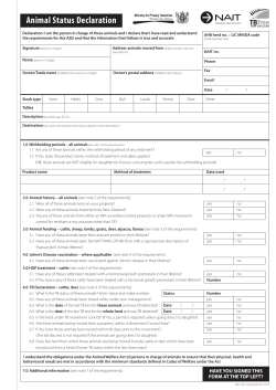 Animal Status Declaration