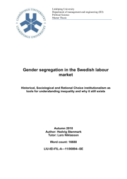 Gender segregation in the Swedish labour market