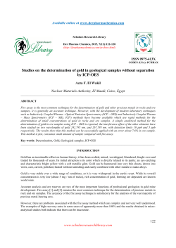 Studies on the determination of gold in geological samples without