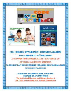 join johnson city library`s discovery academy to celebrate its 10th