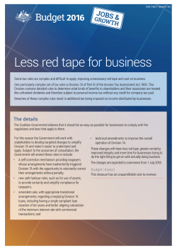 Less red tape for business
