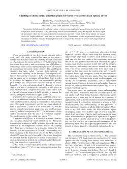 Splitting of atom-cavity polariton peaks for three-level