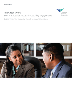 The Coach`s View Best Practices for Successful Coaching