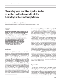 Chromatographic and Mass Spectral Studies on