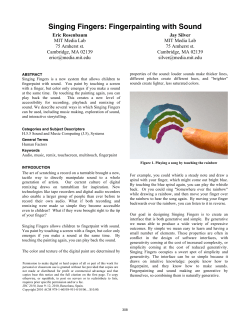 Singing Fingers: fingerpainting with sound