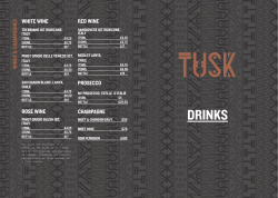 Drinks Menu - Tusk Manchester