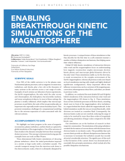 enabling breakthrough kinetic simulations of the magnetosphere