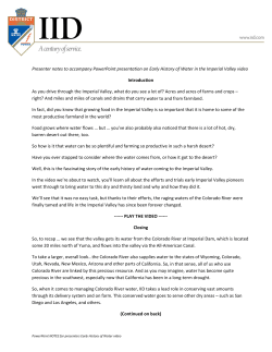 Presenter notes to accompany PowerPoint presentation on Early