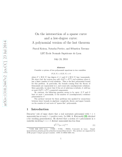 On the intersection of a sparse curve and a low