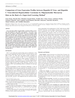 Comparison of Gene Expression Profiles between Hepatitis B Virus