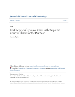 Brief Review of Criminal Cases in the Supreme Court of Illinois for