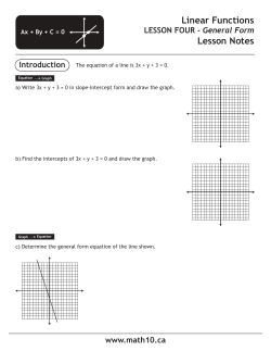 Math 10C: General Form