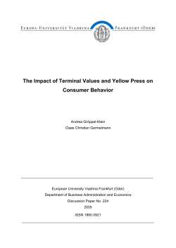 The Impact of Terminal Values and Yellow Press on Consumer