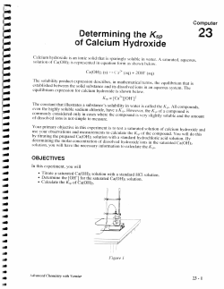 Determining the of Calcium Hydroxide