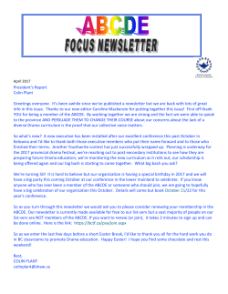April Newsletter - Nanaimo District Secondary School