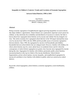 Inequality in Children`s Contexts: Trends and