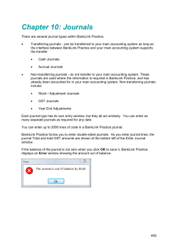 Chapter 10: Journals