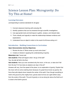 Science Lesson Plan: Microgravity: Do Try This at Home!