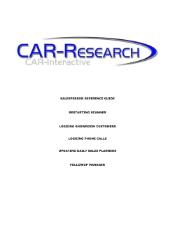 Salesperson Reference Sheet
